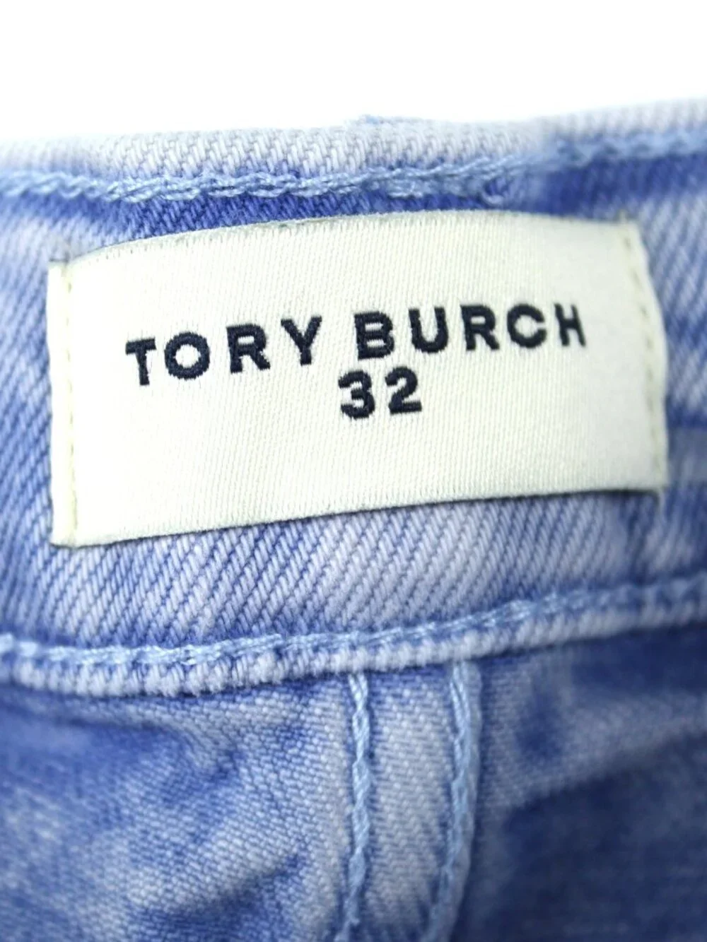 Tory Burch Women's Straight Leg Lice Ice Blue Wash Denim Jeans Size 32